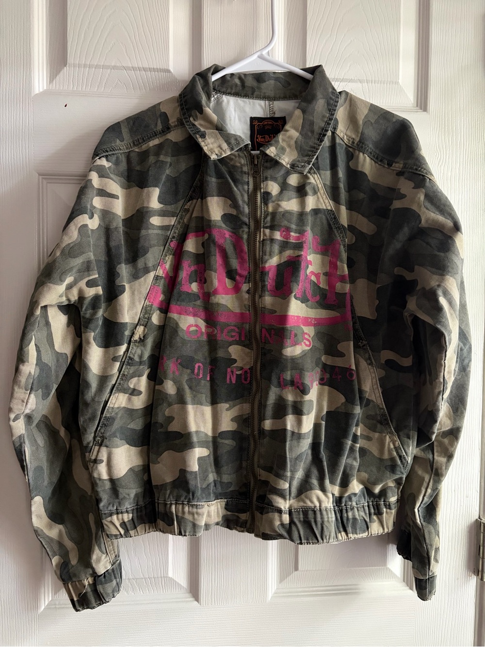 Von Dutch Camo Jacket with Pink Logo
